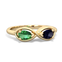 Lab Emerald Infinity 14K Yellow Gold ring R5050