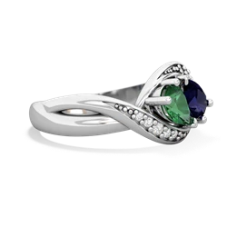 Lab Emerald Summer Winds 14K White Gold ring R5342