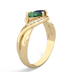 Lab Emerald Summer Winds 14K Yellow Gold ring R5342