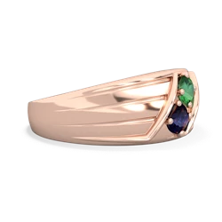 Lab Emerald Men's Streamline 14K Rose Gold ring R0460