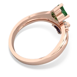 Lab Emerald Heart To Heart 14K Rose Gold ring R2064