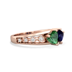 Lab Emerald Heart To Heart 14K Rose Gold ring R3342