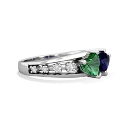 Lab Emerald Heart To Heart 14K White Gold ring R3342