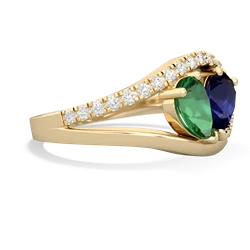 Lab Emerald Nestled Heart Keepsake 14K Yellow Gold ring R5650