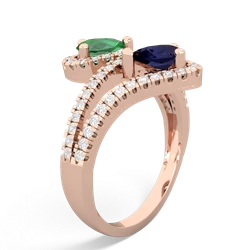 Lab Emerald Diamond Dazzler 14K Rose Gold ring R3000