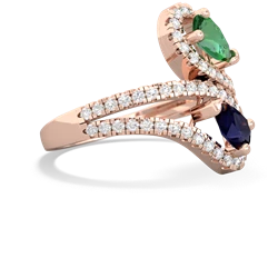 Lab Emerald Diamond Dazzler 14K Rose Gold ring R3000