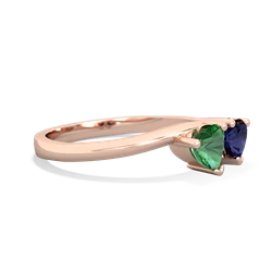 Lab Emerald Sweethearts 14K Rose Gold ring R5260