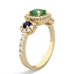 Lab Emerald Regal Halo 14K Yellow Gold ring R5350