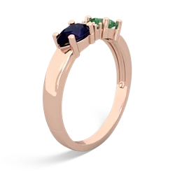 Lab Emerald Pear Bowtie 14K Rose Gold ring R0865