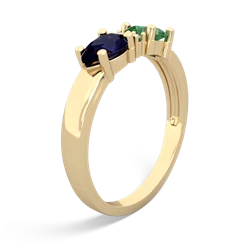 Lab Emerald Pear Bowtie 14K Yellow Gold ring R0865