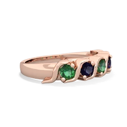 Lab Emerald Anniversary Band 14K Rose Gold ring R2089