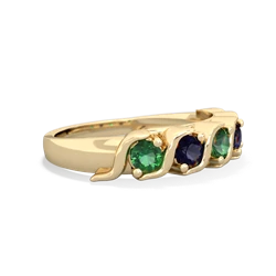 Lab Emerald Anniversary Band 14K Yellow Gold ring R2089