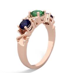 Lab Emerald Hugs And Kisses 14K Rose Gold ring R5016