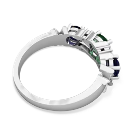 Lab Emerald Hugs And Kisses 14K White Gold ring R5016