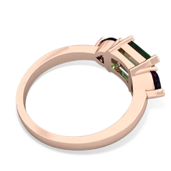 Lab Emerald Three Stone 14K Rose Gold ring R5235