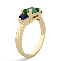 Lab Emerald Three Stone 14K Yellow Gold ring R5235