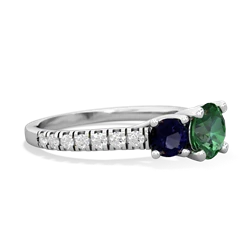 Lab Emerald Pave Trellis 14K White Gold ring R5500