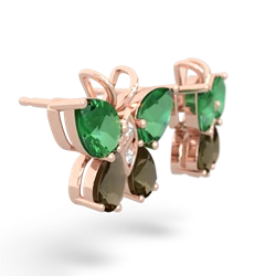 Lab Emerald Butterfly 14K Rose Gold earrings E2215