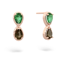 Lab Emerald Infinity 14K Rose Gold earrings E5050