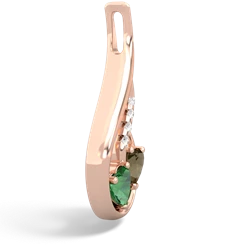 Lab Emerald Keepsake Curves 14K Rose Gold pendant P5450