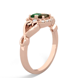 Lab Emerald Love Nest 14K Rose Gold ring R5860