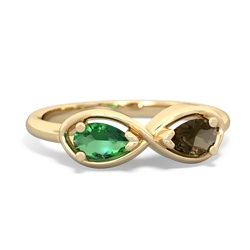 Lab Emerald Infinity 14K Yellow Gold ring R5050