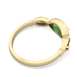 Lab Emerald Milgrain Marquise 14K Yellow Gold ring R5700