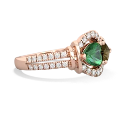 Lab Emerald Art-Deco Keepsake 14K Rose Gold ring R5630