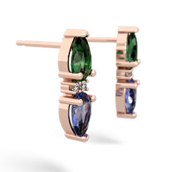 Lab Emerald Bowtie Drop 14K Rose Gold earrings E0865