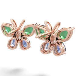 Lab Emerald Butterfly 14K Rose Gold earrings E2215