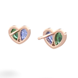 Lab Emerald 'Our Heart' 14K Rose Gold earrings E5072