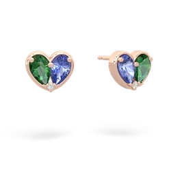 Lab Emerald 'Our Heart' 14K Rose Gold earrings E5072