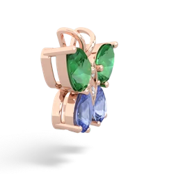 Lab Emerald Butterfly 14K Rose Gold pendant P2215