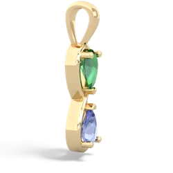 Lab Emerald Infinity 14K Yellow Gold pendant P5050