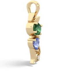 Lab Emerald Kitten 14K Yellow Gold pendant P5780