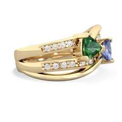 Lab Emerald Bowtie 14K Yellow Gold ring R2360