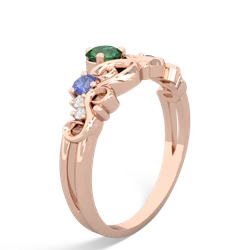 Lab Emerald Crown Keepsake 14K Rose Gold ring R5740