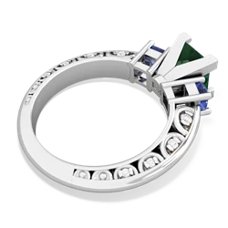 Lab Emerald Eternal Embrace Engagement 14K White Gold ring C2001