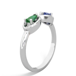 Lab Emerald Infinity 14K White Gold ring R5050