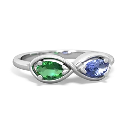 Lab Emerald Infinity 14K White Gold ring R5050