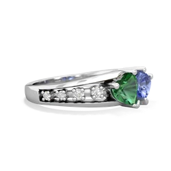 Lab Emerald Heart To Heart 14K White Gold ring R3342