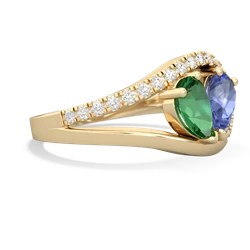 Lab Emerald Nestled Heart Keepsake 14K Yellow Gold ring R5650