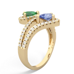 Lab Emerald Diamond Dazzler 14K Yellow Gold ring R3000