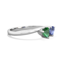 Lab Emerald Sweethearts 14K White Gold ring R5260