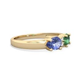 Lab Emerald Pear Bowtie 14K Yellow Gold ring R0865