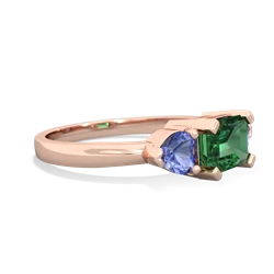 Lab Emerald Three Stone 14K Rose Gold ring R5235