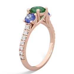 Lab Emerald Pave Trellis 14K Rose Gold ring R5500