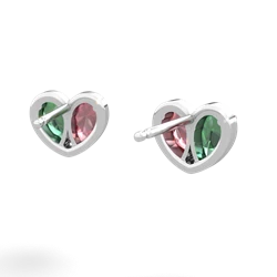 Lab Emerald 'Our Heart' 14K White Gold earrings E5072