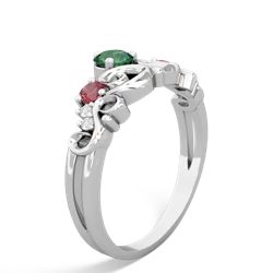 Lab Emerald Crown Keepsake 14K White Gold ring R5740