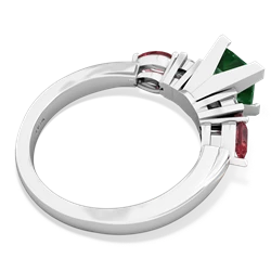 Lab Emerald 6Mm Princess Eternal Embrace Engagement 14K White Gold ring C2002